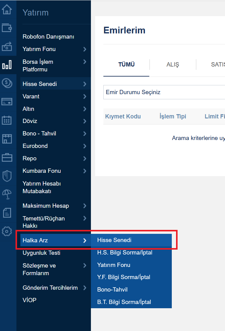is bank halka arz hisse senedi basvurusu