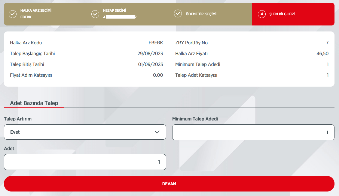 ziraat bankasi internetten halka arz basvuru talep girişi
