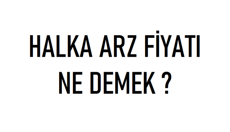Halka Arz Fiyati Nedir Ne Demek