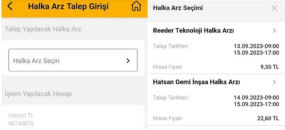 vakıfbank mobil halka arz basvuru adimlari - halka arz secimi